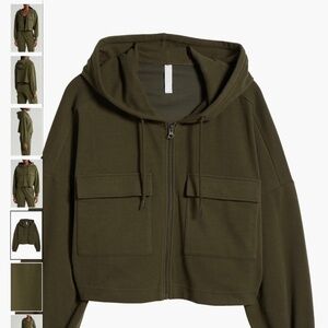 Zella 3 piece set, jogger M, layering tank L, cropped hooded utility jacket M